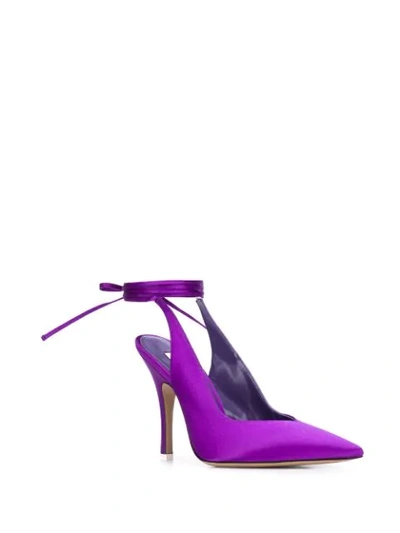 Shop Attico Ankle Tie Fastening Pumps In Purple