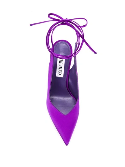 Shop Attico Ankle Tie Fastening Pumps In Purple