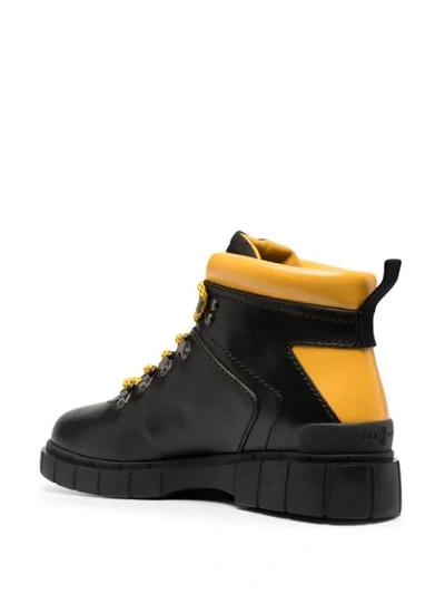 Car Shoe Colour-block Ankle Boots In Black