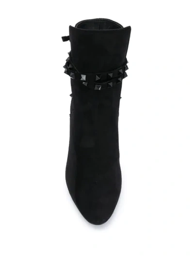 Shop Valentino Rockstud Ankle Boots In Black