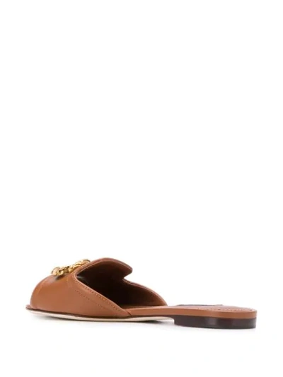 Shop Dolce & Gabbana Dg Amore Sandals In Brown