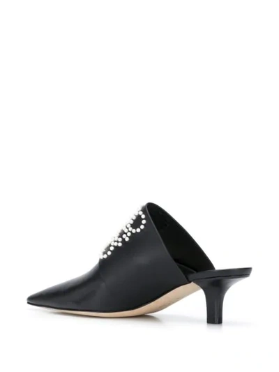 Shop Loewe Pearl-embellished 50mm Mules In Black