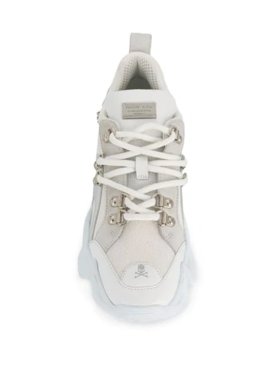 Shop Philipp Plein Chunky Runner Sneakers In White