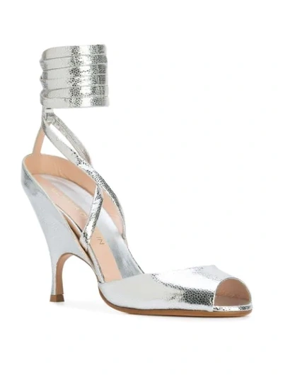 Shop Alchimia Di Ballin Wrap Tie Ankle Sandals In Metallic