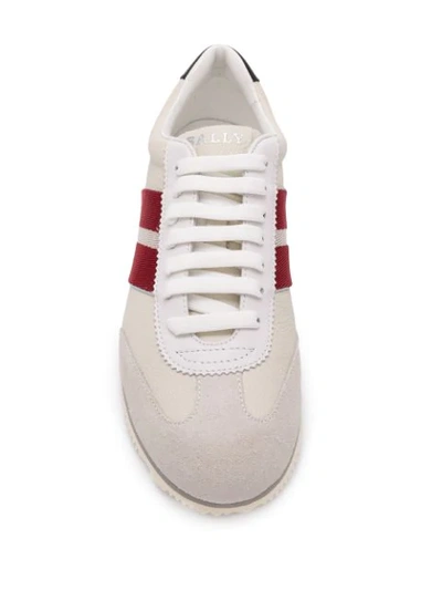 Shop Bally Side Stripe Low-top Sneakers In White