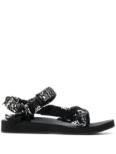 Shop Arizona Love Scarf-tied Flat Sandals In Black