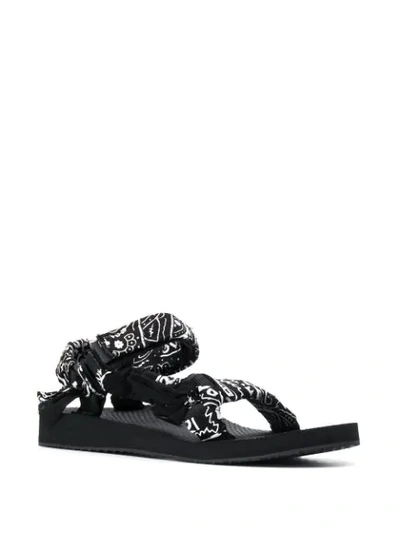 Shop Arizona Love Scarf-tied Flat Sandals In Black