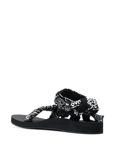 Shop Arizona Love Scarf-tied Flat Sandals In Black