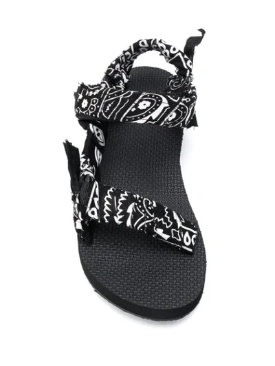Shop Arizona Love Scarf-tied Flat Sandals In Black