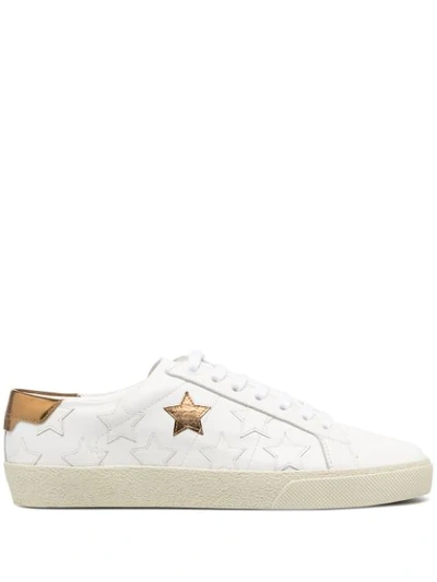 Shop Saint Laurent Star Patch Sneakers In White