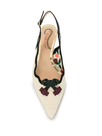 Shop Charlotte Olympia Bow-detail 50mm Pumps In White