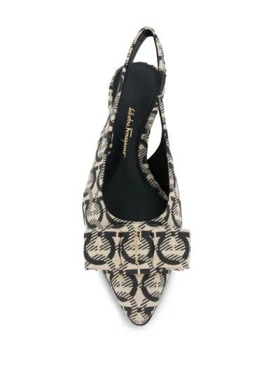 Ferragamo Vara Gancio Print Pumps In Neutrals