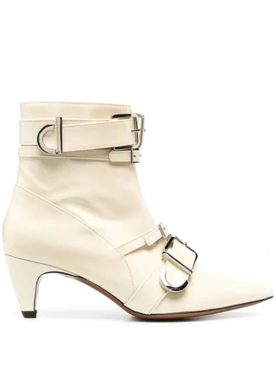 Shop Alexa Chung Multi-buckle Ankle Boots In Neutrals