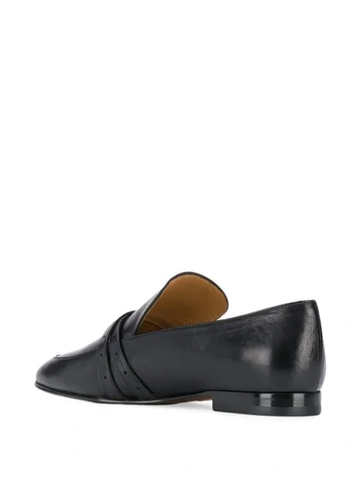 Shop J & M Davidson Buckle Cross Strap Loafers In Black