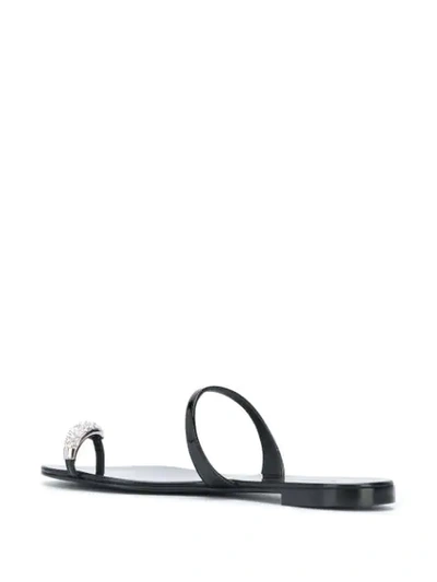 Shop Giuseppe Zanotti Ring Flat Sandals In Black