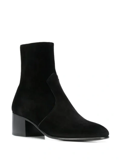 Shop Saint Laurent Suede Ankle Boots In Black