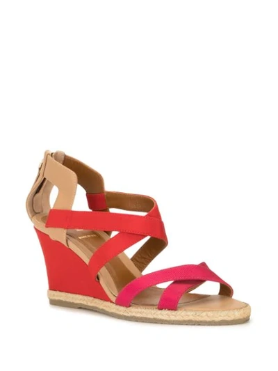 Pre-owned Fendi Strappy Wedge Sandals In Pink