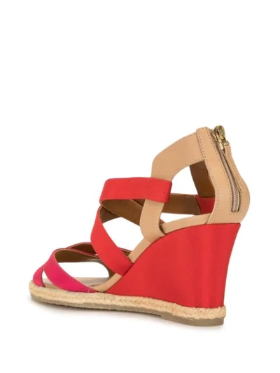 Pre-owned Fendi Strappy Wedge Sandals In Pink