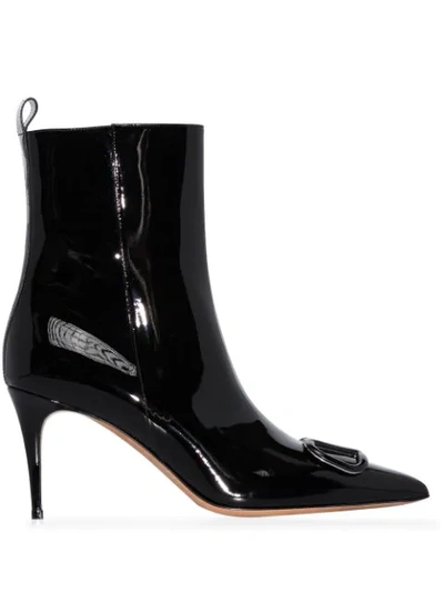 Shop Valentino Vlogo 80mm Ankle Boots In Black