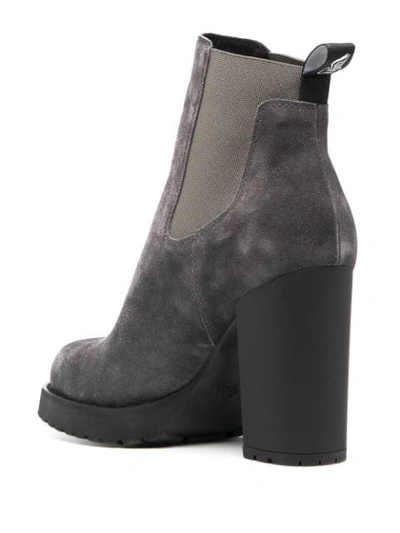 Shop Hogan Block-heel Chelsea Boots In Grey