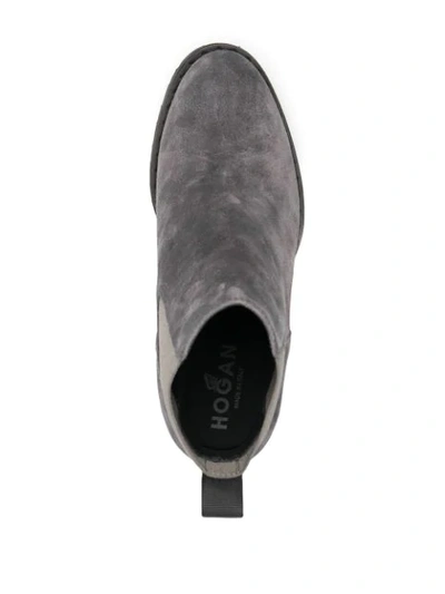 Shop Hogan Block-heel Chelsea Boots In Grey