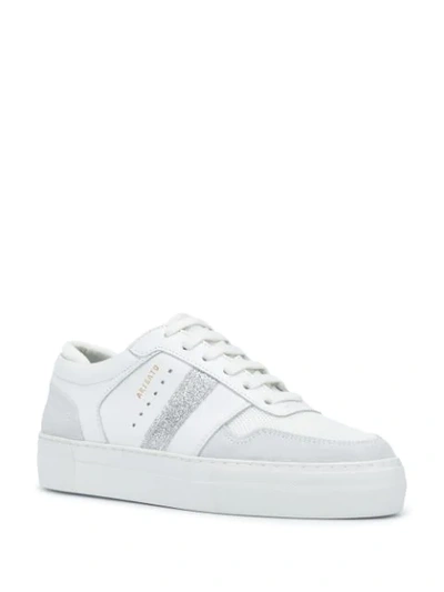Shop Axel Arigato Glitter Stripe Platform Sneakers In White