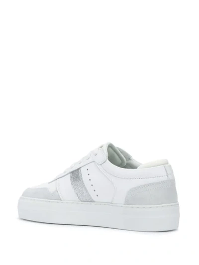 Shop Axel Arigato Glitter Stripe Platform Sneakers In White