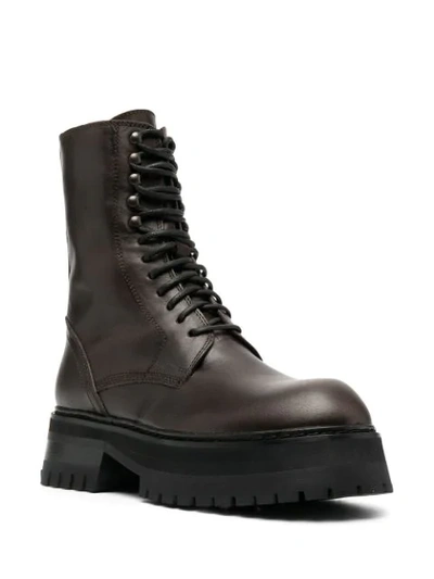 Shop Ann Demeulemeester Leather Lace-up Boots In Black