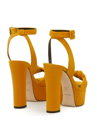 Shop Giuseppe Zanotti Suede High Platform Sandals In Yellow