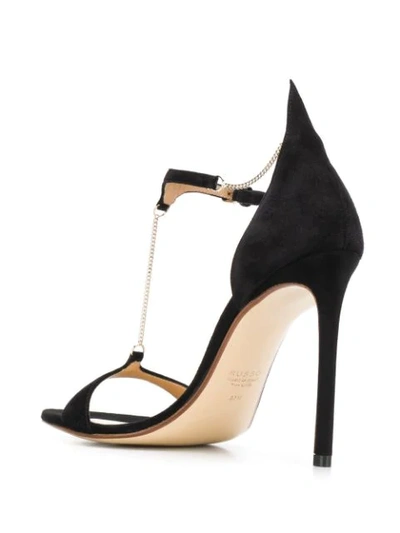 Shop Francesco Russo Chain Stiletto Sandals In Black