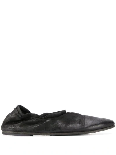 Shop Marsèll Crumpled Ballerina Shoes In Black