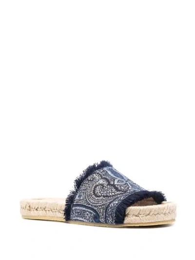 Etro Paisley Open-toe Sandals In Blue