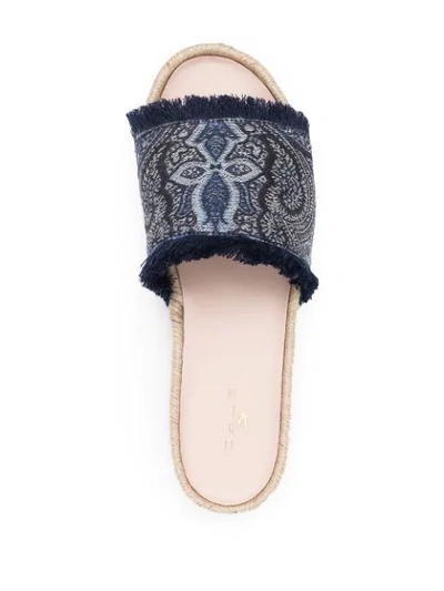 Etro Paisley Open-toe Sandals In Blue