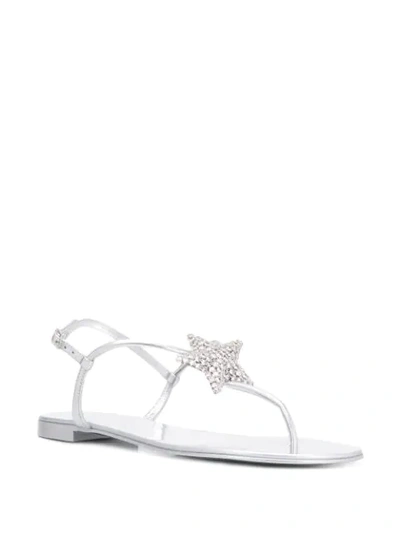 Shop Giuseppe Zanotti Star Embellished Sandals In Silver