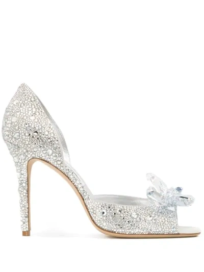 Shop Jimmy Choo Anilla 100mm Crystal-embellished Pumps In Silver