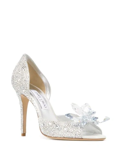 Shop Jimmy Choo Anilla 100mm Crystal-embellished Pumps In Silver