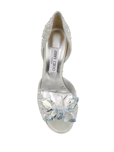 Shop Jimmy Choo Anilla 100mm Crystal-embellished Pumps In Silver