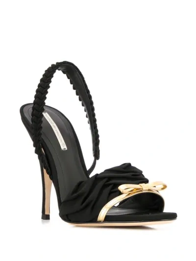 Shop Marco De Vincenzo Wrinkled Bow-detail Sandals In Black