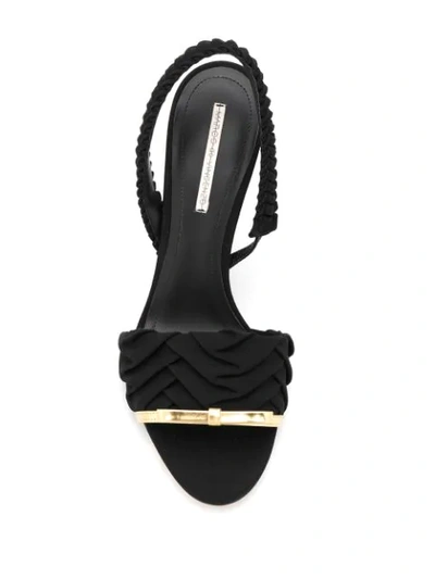 Shop Marco De Vincenzo Wrinkled Bow-detail Sandals In Black