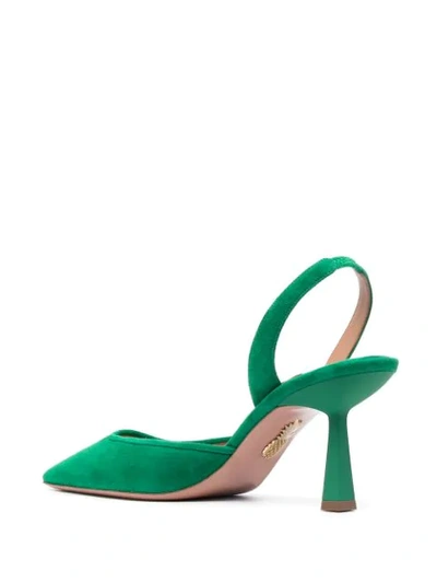 Shop Aquazzura Maia Sling 75mm Pumps In Green