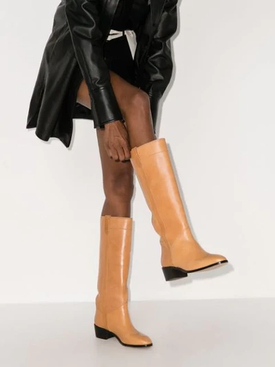 Shop Isabel Marant Mewis Leather Boots In Brown