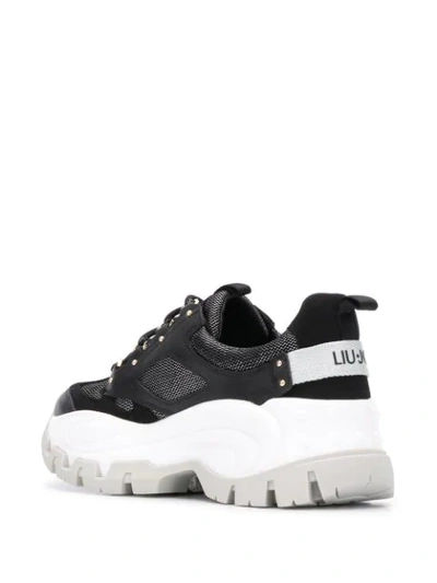 Shop Liu •jo Platform Sole Sneakers In Black