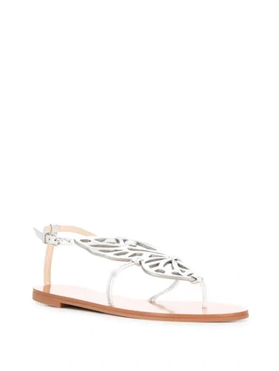 Shop Sophia Webster Butterfly Flat Sandals In Silver