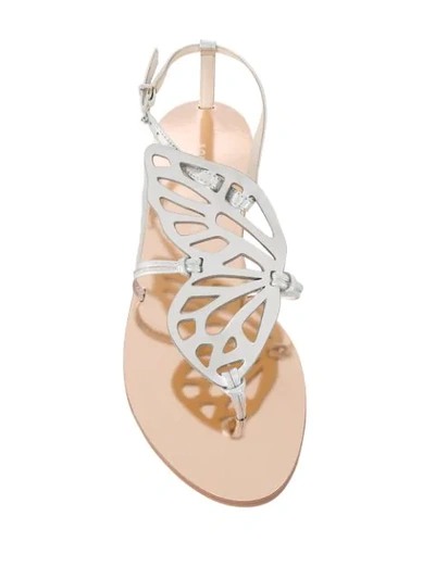 Shop Sophia Webster Butterfly Flat Sandals In Silver
