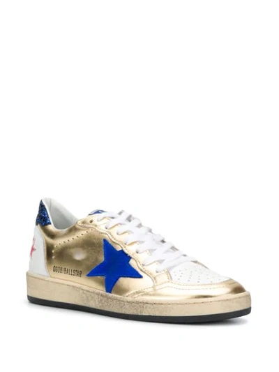 Shop Golden Goose Ball Star Sneakers In Gold