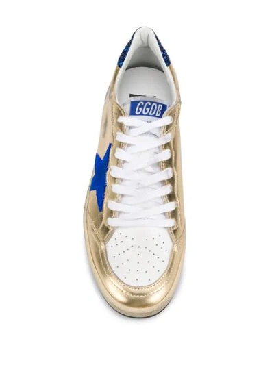 Shop Golden Goose Ball Star Sneakers In Gold