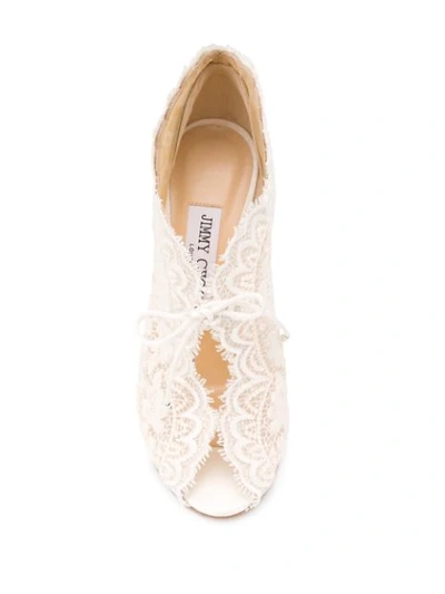 Shop Jimmy Choo Kaiana 100mm Lace Sandals In White