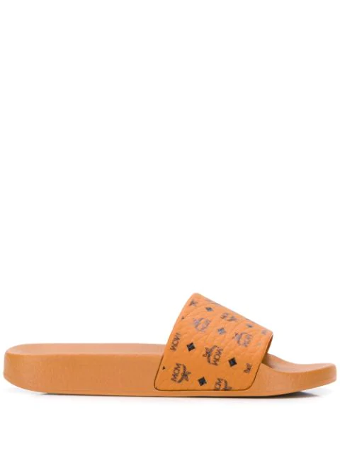 women's monogram print rubber slides