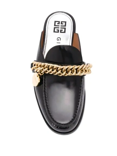 Shop Givenchy Chain-link Detail Loafers In Black