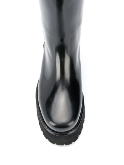 Shop Msgm High-shine 65mm Calf-length Boots In Black